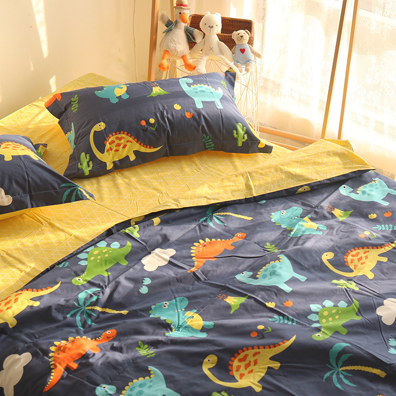 恐龙公园 卡通动漫 男孩床品 定制做单件床单床笠枕套被套 幼儿园 - 图2
