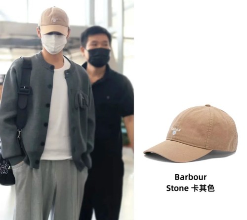 白鹿刘雯同款现货Barbour粉绿蓝复古运动软顶棒球帽鸭舌帽男女 - 图1