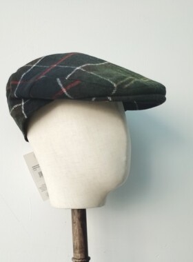 上海现货正品英国Barbour Gallingale苏格兰格羊毛呢帽贝雷帽平帽