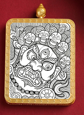 唐卡手绘DIY大日如来菩萨唐卡吊坠画芯描金涂色佛像白描唐卡白描