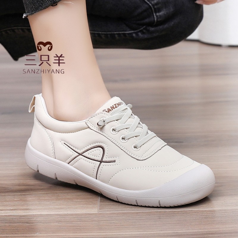 三只羊2025秋冬新款舒适百搭健步鞋女休闲妈妈鞋加棉软底小白鞋女,淘宝优惠券,粉丝福利购,淘宝优惠卷
