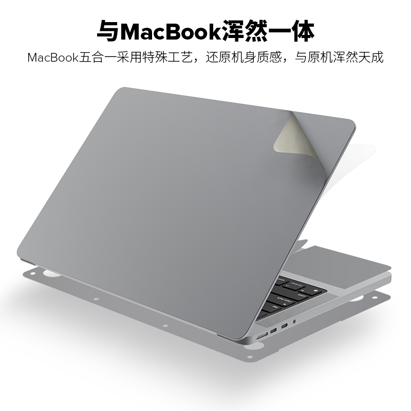 JCPal 苹果笔记本电脑适用于MacBookPro13/14/16寸Air五合一保护膜套装外壳贴膜苹果液晶屏幕保护贴膜2022 M2 - 图3
