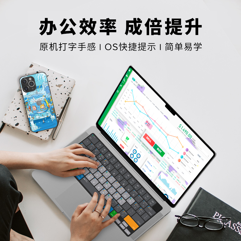 JCPal本朴笔记本键盘膜2024新款15英寸适用于苹果macbookAir14/16寸M3保护膜Air13M2硅胶OS快捷功能键膜超薄 - 图0