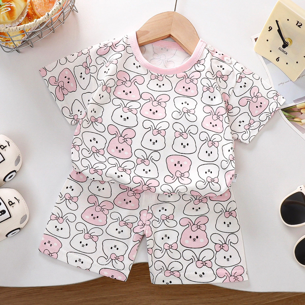 儿童短袖套装夏季薄款纯棉t恤半袖婴儿衣服男孩短裤女宝宝两件套,淘宝优惠券,粉丝福利购,淘宝优惠卷