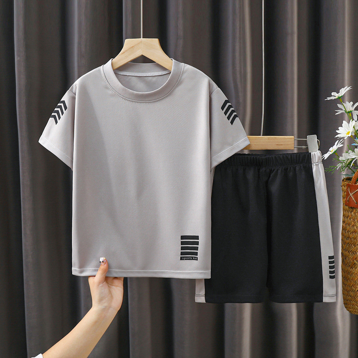 儿童透气运动套装男童夏季短袖t恤短裤薄款女宝休闲两件套速干衣,淘宝优惠券,粉丝福利购,淘宝优惠卷