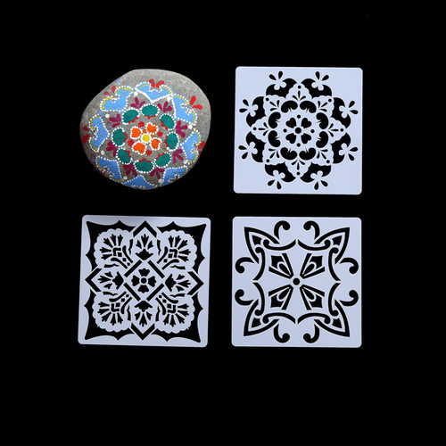 Mandala曼陀罗绘画模版辅助绘画模板diy墙绘家具装饰镂空绘画模板 - 图0