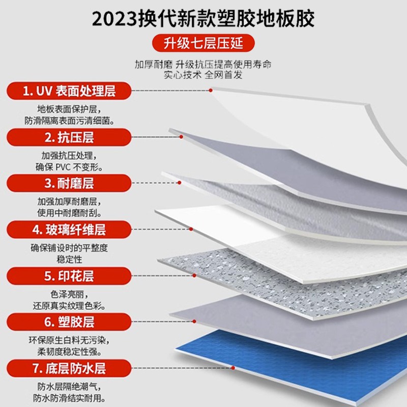 加宽3米3.3米医用同款实心PVC塑胶地板革整张铺地地胶垫双面防水 - 图1