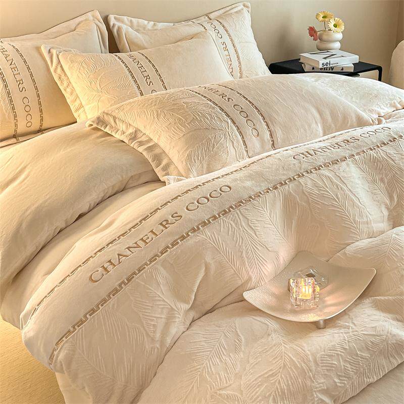 轻奢高级感创新牛奶绒四件套冬季珊瑚绒法兰绒双面加绒被套床单款,淘宝优惠券,粉丝福利购,淘宝优惠卷