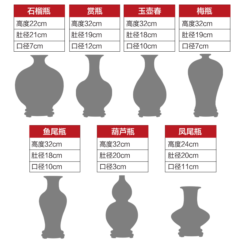 景德镇陶瓷花瓶瓷瓶插花仿古中式家居客厅饰品电视柜瓷器瓶子摆件