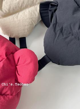 可爱小熊耳朵羽绒棉雷锋帽女秋冬加厚保暖骑行护耳飞行员包头帽子