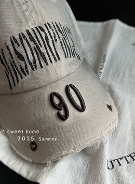 潮牌重工水洗刺绣棒球帽