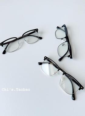 日系复古半框防蓝光镜