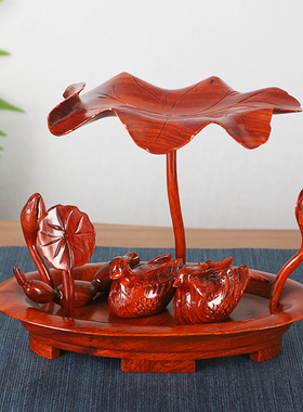 送新花梨木鸳鸯戏水用品结婚礼物