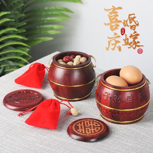 结婚庆用子孙桶实木单个马桶婚庆用品酸枝木喜桶早生贵子女方陪嫁