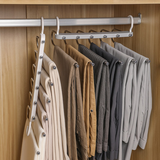 Folding trouser rack multi-functional multi-layer trouser hanger household magic seamless trouser clip wardrobe storage artifact trouser hanger