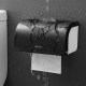 Bathroom tissue box with extra space and no need to punch holes