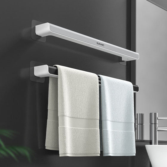 Towel rack punch-free toilet bathroom suction cup hanging rack bath towel rack simple creative wall hanging single rod storage rod
