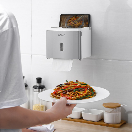 Toilet paper box bathroom tissue toilet paper storage rack toilet home punch-free creative waterproof paper roll