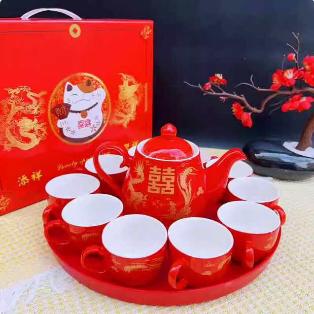 敬茶杯结婚套装一对喜碗筷杯子婚礼红色改口茶具敬酒陪嫁用品大全,淘宝优惠券,粉丝福利购,淘宝优惠卷