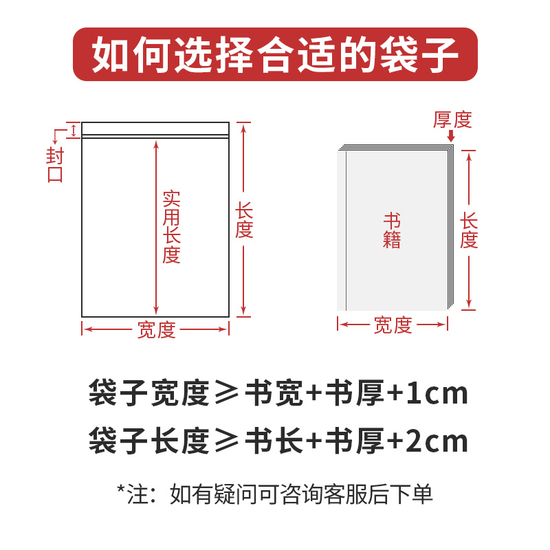 图书收纳透明自封袋书籍小说书本专用防潮防尘密封保存塑料保护袋-图2