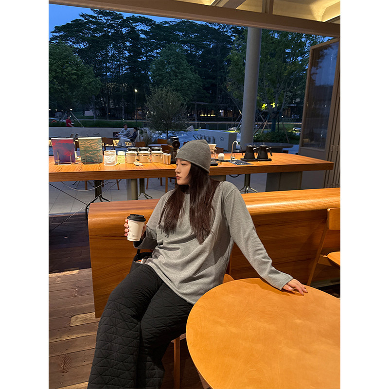 铅笔小鑫大码女装复古随性 下摆破洞 柔糯亲肤正肩长袖T恤,淘宝优惠券,粉丝福利购,淘宝优惠卷