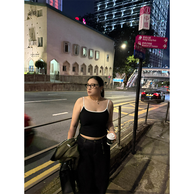 铅笔小鑫大码女装 亲肤高弹 自带胸垫吊带背心可外穿,淘宝优惠券,粉丝福利购,淘宝优惠卷