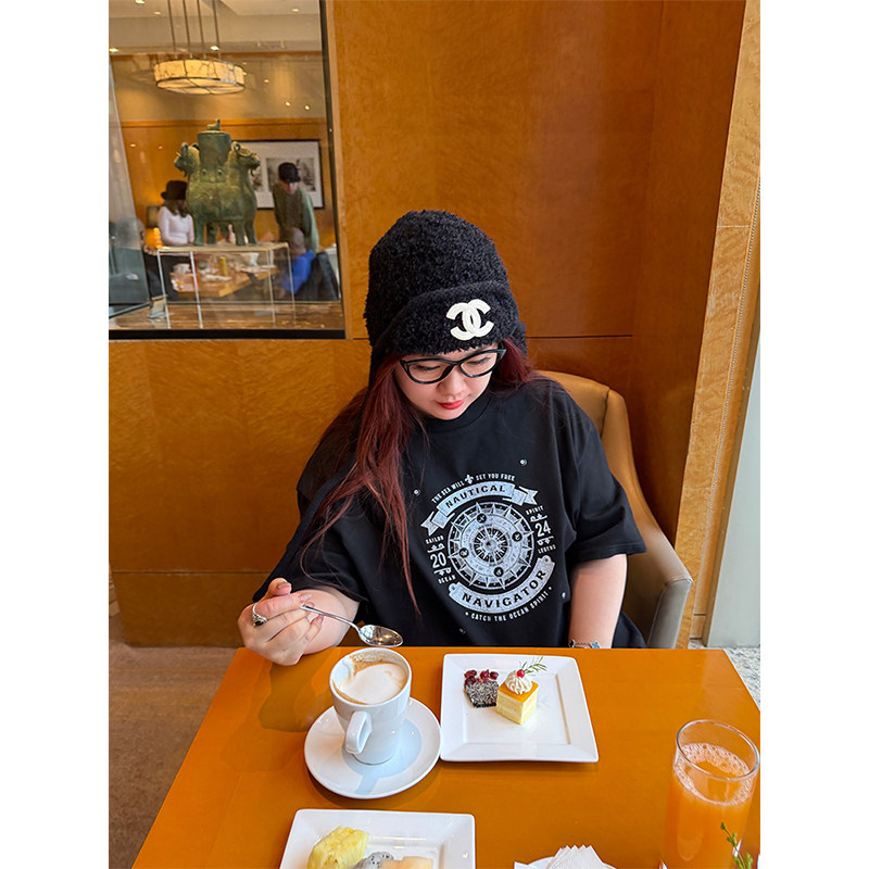 铅笔小鑫大码女装美式复古松弛感时髦印花宽松显瘦T恤,淘宝优惠券,粉丝福利购,淘宝优惠卷