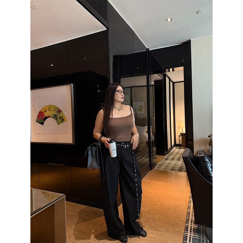 铅笔小鑫大码女装 自带胸垫 U领设计 高弹力 可外穿吊带打底背心,淘宝优惠券,粉丝福利购,淘宝优惠卷