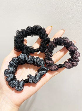 黑色扎马尾高弹力百搭风大肠圈