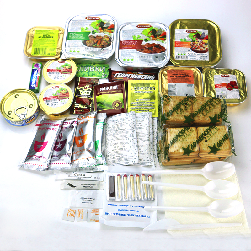 户外运动食品 野外生存应急干粮 俄罗斯单兵战斗口粮 军版 户外运动食品 野外生存应急干粮 俄罗斯单兵战斗口粮 军版