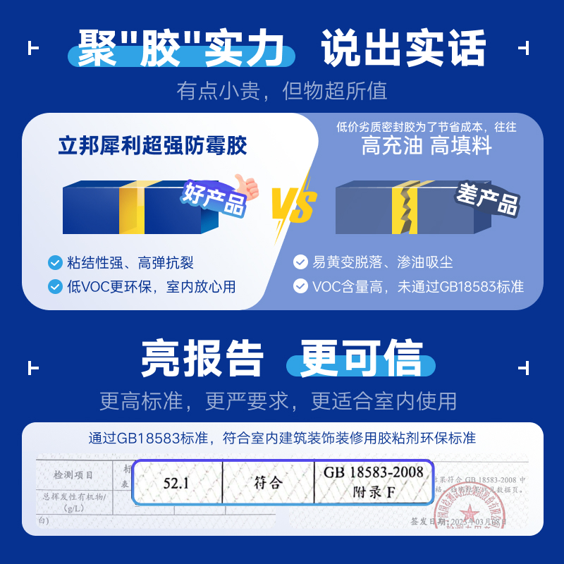 立邦犀利长效防霉密封胶厨房灶台缝隙防水玻璃胶马桶底部固定胶-图2