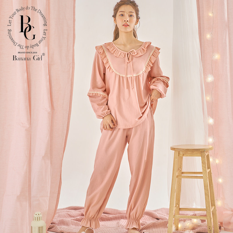 Bananagirl睡衣女春秋长袖纯棉女士可爱甜美情侣家居服男开衫套装,淘宝优惠券,粉丝福利购,淘宝优惠卷