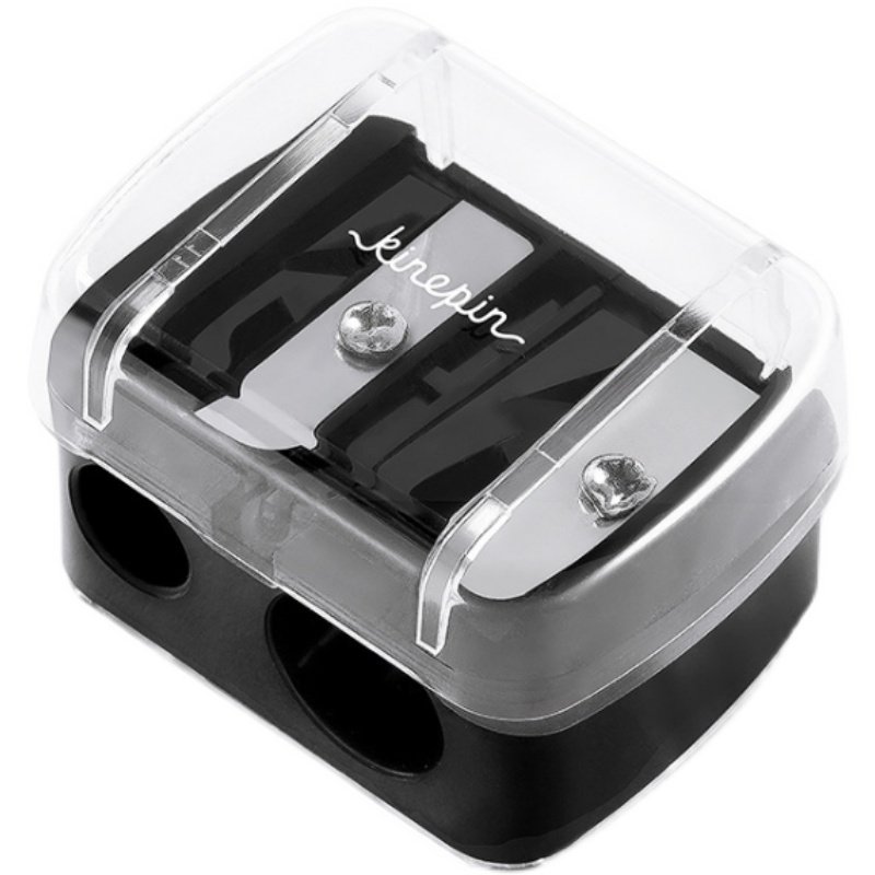 今之逸品双孔卷笔刀刨眉笔眼线笔唇膏笔口红转笔刀双孔削笔器带盖 - 图3