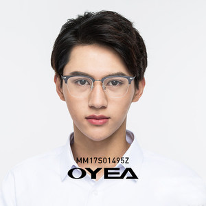 OYEA欧野近视眼镜商务半框男有度数复古大脸眉线款眼睛框架航镁