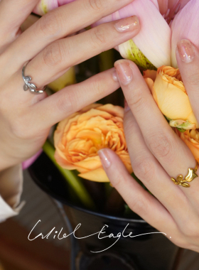 荒野鹰女钛钢镀18K真金玫瑰戒指