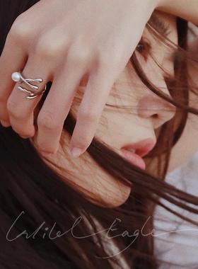 荒野鹰时间的拥抱原创手工戒指