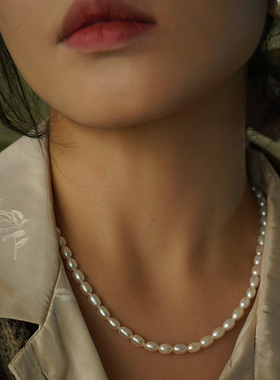 荒野鹰天然强光小米珍珠磁吸项链