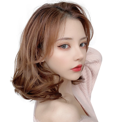 假发女短发一片式V型大波浪短卷发蓬松假发片隐形无痕接发假头发 - 图3