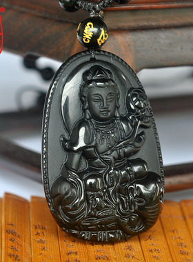 祥安阁黑曜石属蛇本命佛吊坠