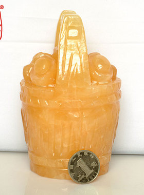 祥安阁元宝金桶摆件 黄玉一桶金(大号)