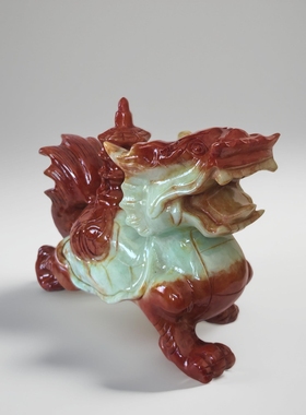 天然岫岩玉龙头龟摆件招财镇宅客厅玄关办公室动物工艺品精致