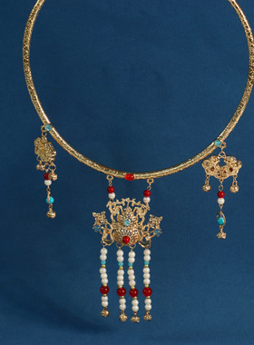 古风汉服璎珞流苏项圈马面裙国风项链明制旗袍秀禾服平安锁配饰女