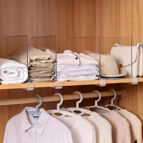 透明柜子隔板衣橱隔断竖立分层架子插片式衣柜衣服整理收纳神器 - 图1