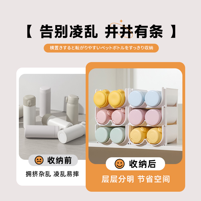 水杯收纳架客厅柜内放杯子保温杯茶杯置物架多层可叠加防尘杯架 - 图1