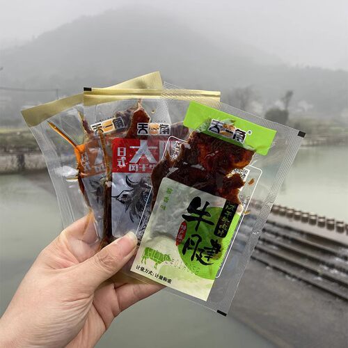 温州湖岭特产天一角大阪刀风干牛肉片500g酱香味爽辣湖岭卤牛腱肉 - 图1