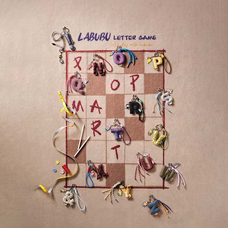 POPMART LABUBU 拉布布心底密码字母挂件盲盒钥匙扣包挂 - 图1