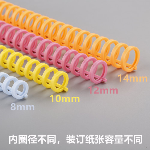 透明彩色活页扣环30孔  多孔装订条线圈26孔 20孔活页芯耗材 14mm - 图2