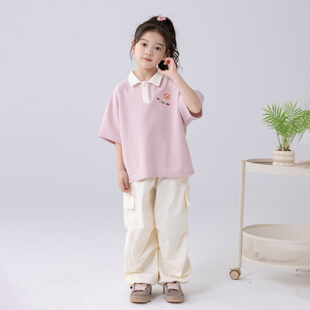 Hayiru 2025 Summer Girls POLO Short Sleeve T-Shirt