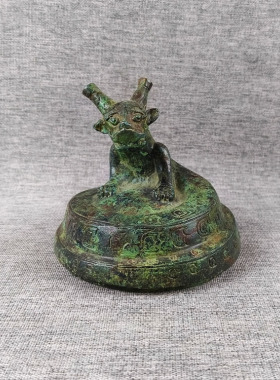 西周青铜器仿古摆件蟠龙盖罍