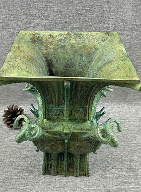 商代青铜器四羊方尊仿古摆件